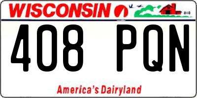 WI license plate 408PQN