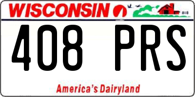 WI license plate 408PRS