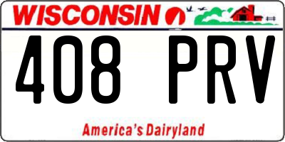 WI license plate 408PRV