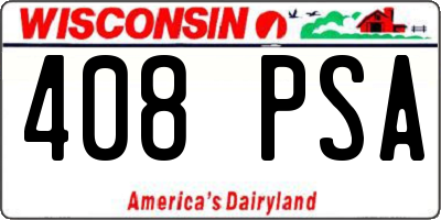 WI license plate 408PSA