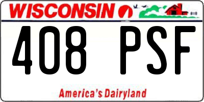WI license plate 408PSF