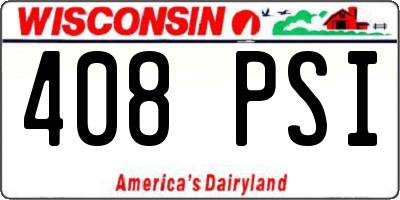 WI license plate 408PSI