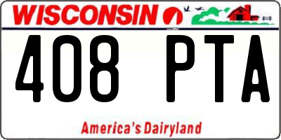 WI license plate 408PTA
