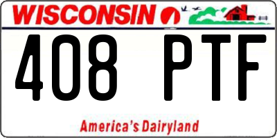 WI license plate 408PTF