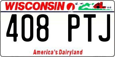 WI license plate 408PTJ