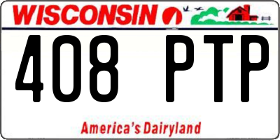 WI license plate 408PTP