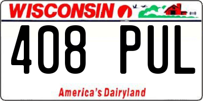 WI license plate 408PUL