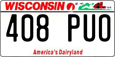 WI license plate 408PUO
