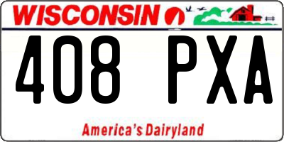 WI license plate 408PXA