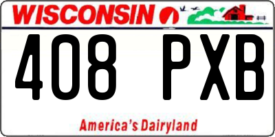 WI license plate 408PXB