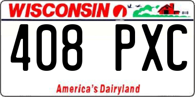 WI license plate 408PXC