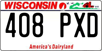 WI license plate 408PXD