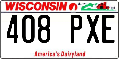 WI license plate 408PXE