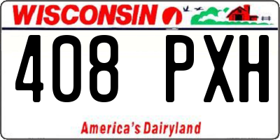 WI license plate 408PXH