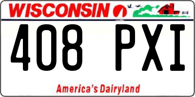 WI license plate 408PXI