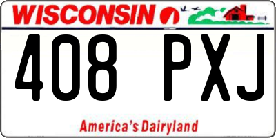 WI license plate 408PXJ
