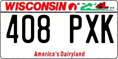 WI license plate 408PXK