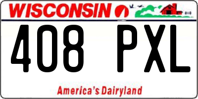WI license plate 408PXL