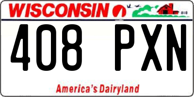 WI license plate 408PXN