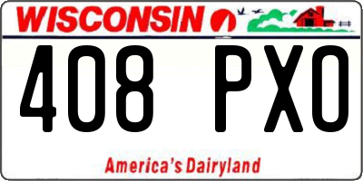 WI license plate 408PXO