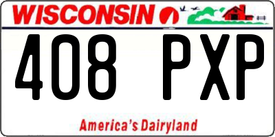 WI license plate 408PXP