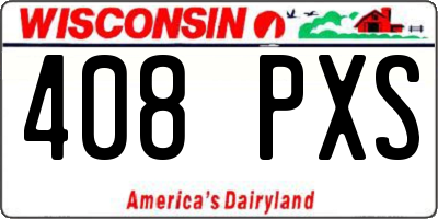 WI license plate 408PXS