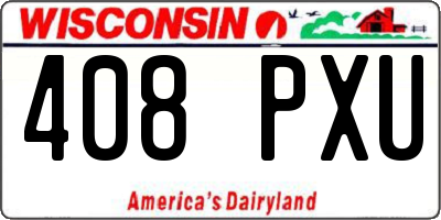 WI license plate 408PXU