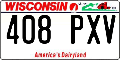 WI license plate 408PXV