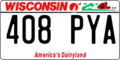 WI license plate 408PYA