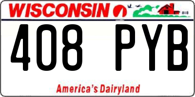 WI license plate 408PYB