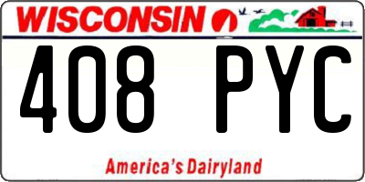 WI license plate 408PYC