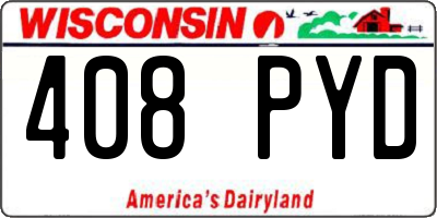 WI license plate 408PYD