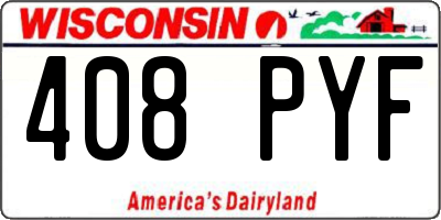 WI license plate 408PYF