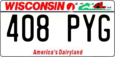 WI license plate 408PYG