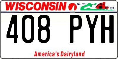 WI license plate 408PYH
