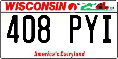 WI license plate 408PYI