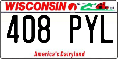 WI license plate 408PYL