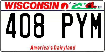 WI license plate 408PYM