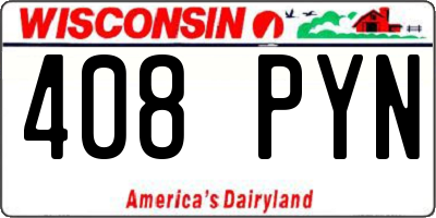 WI license plate 408PYN
