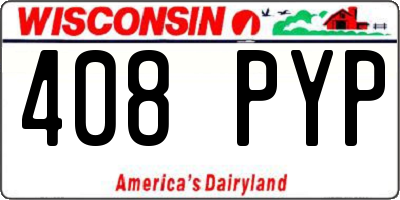 WI license plate 408PYP