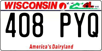 WI license plate 408PYQ