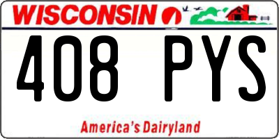 WI license plate 408PYS