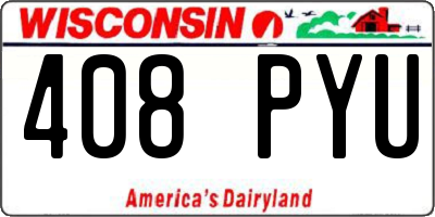 WI license plate 408PYU