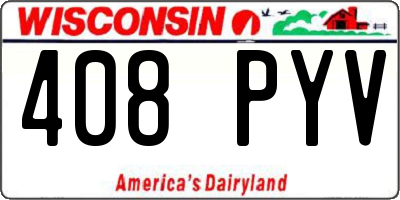 WI license plate 408PYV