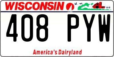 WI license plate 408PYW