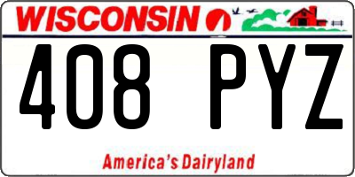 WI license plate 408PYZ