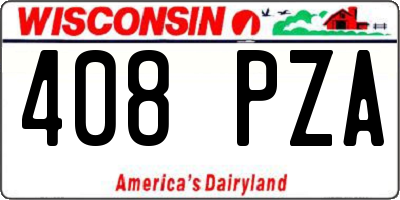 WI license plate 408PZA
