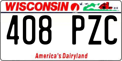 WI license plate 408PZC