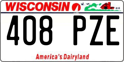 WI license plate 408PZE
