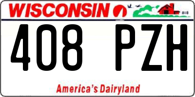 WI license plate 408PZH